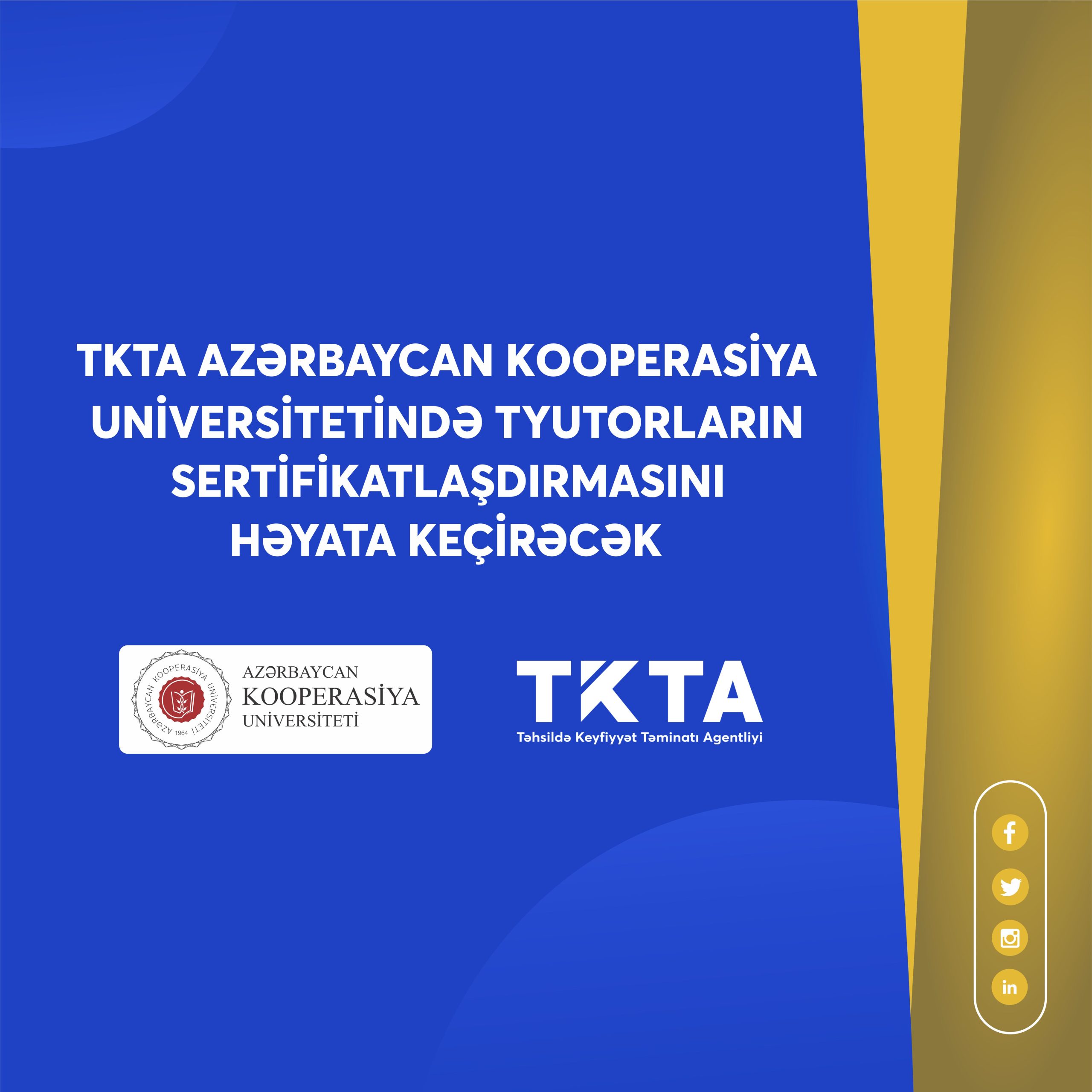 TKTA will carry out the certification of tutors at Azerbaijan Cooperation University